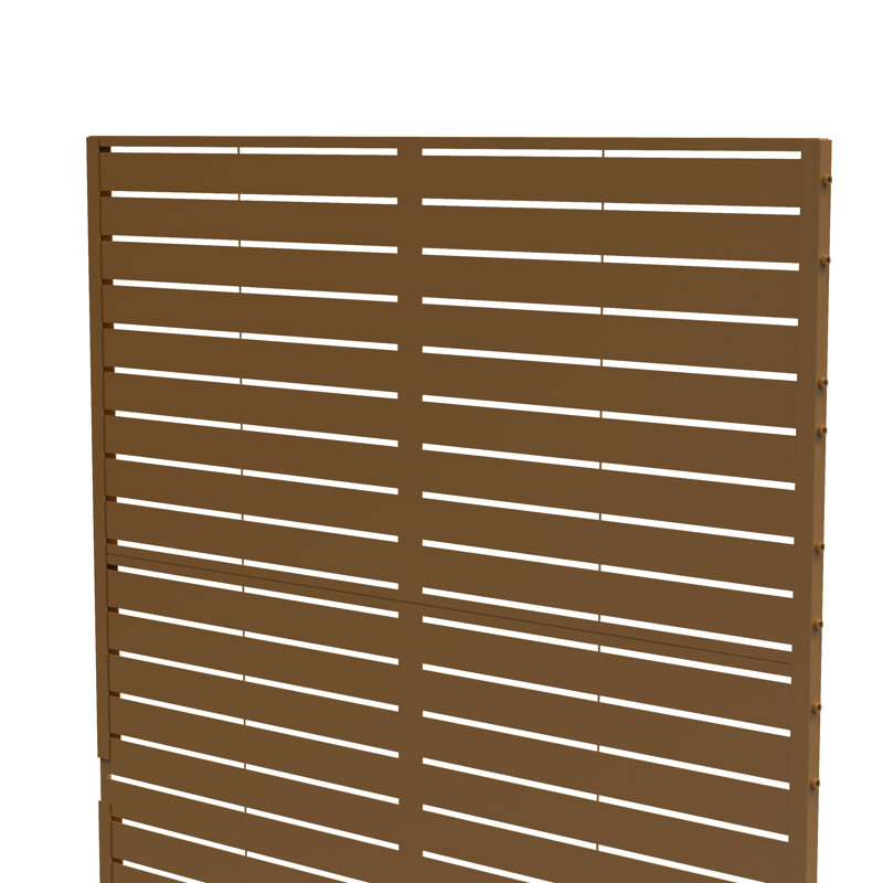 Panneau de clôture en métal avec motif à rayures 74,8 "x 47" Pacifa, Brun