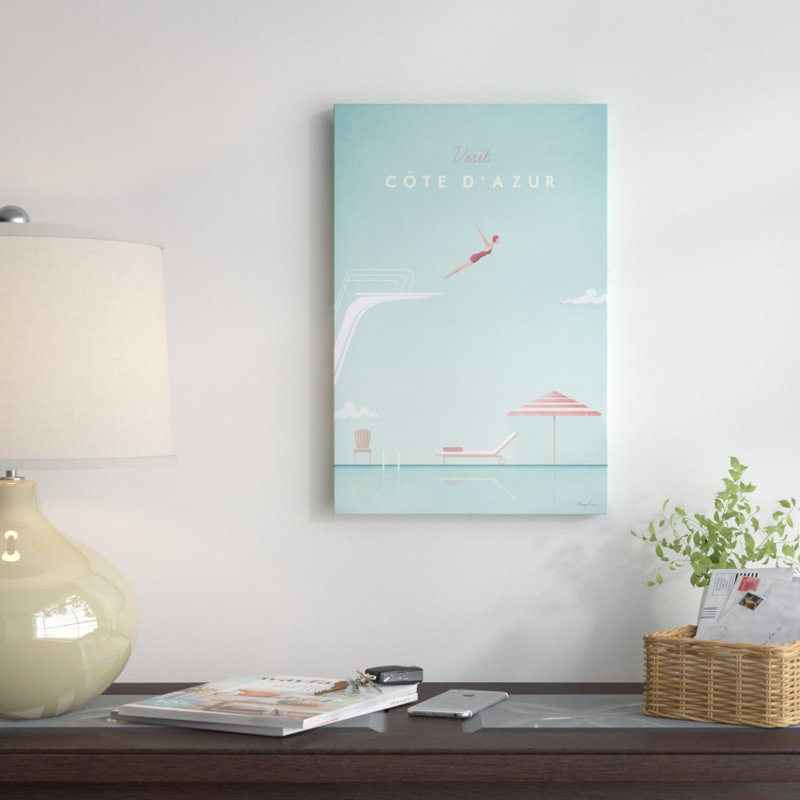 «Cote d'azur» par Henry Rivers - estampe numérique sur toile tendue avec châssis, H 18 po x l 26 po x P 1,5 po