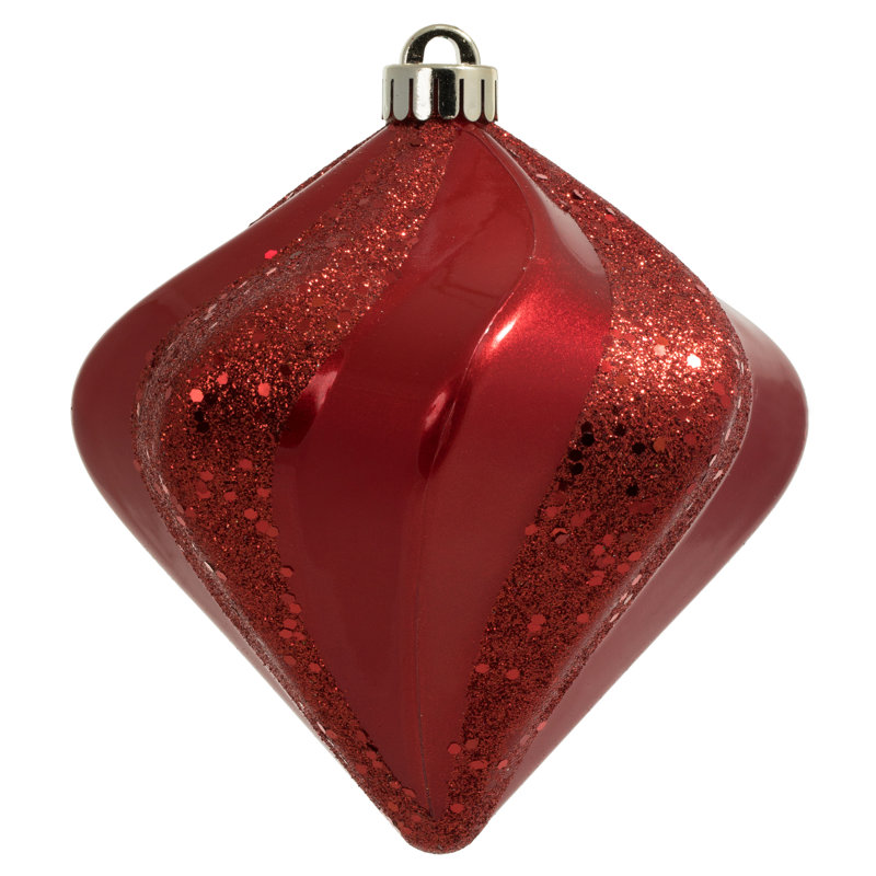 Ornement de Noël Swirl Diamond, Rouge