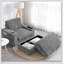 Luxueux canapé-lit en fausse fourrure de lapin avec rangement et porte-gobelet pour une détente et un confort ultimes