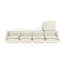 Canapé modulaire blanc en chenille modulaire 4 places avec 1 repose-pieds mobile, salon moderne-1535056452