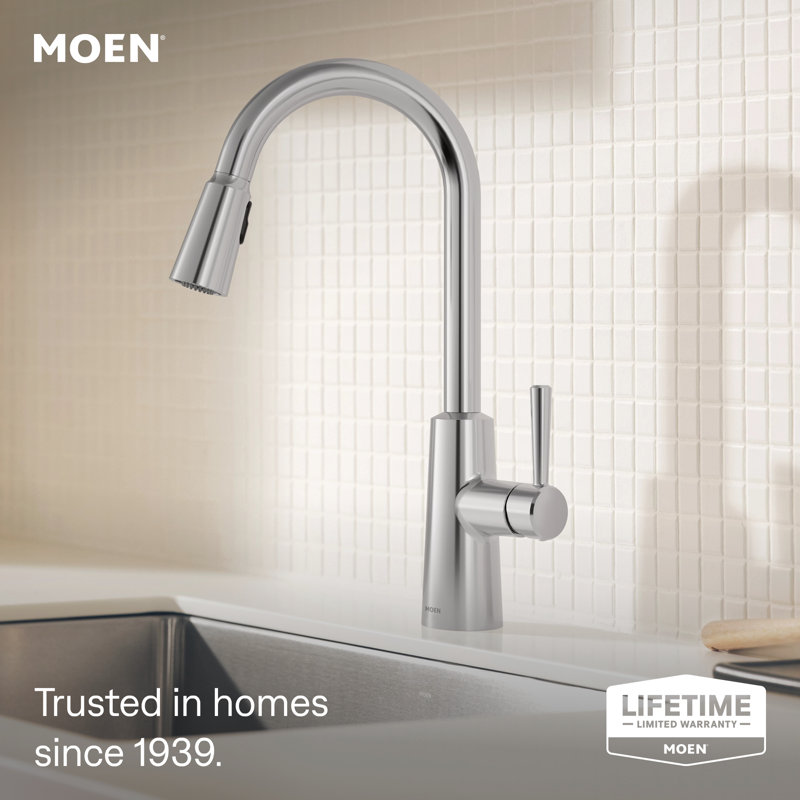 Moen Riley Pulldown Kitchen Faucet with Power Clean Spray Technology, Chrome