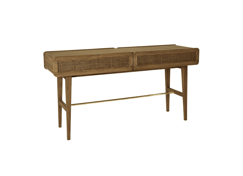 Miles 62'' W Solid Wood Console Table, Light Brown