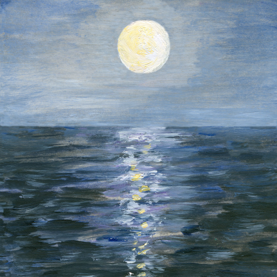 Moonlight Reflection In The Sea von Mitza - Leinwanddrucke auf Wrapped Canvas