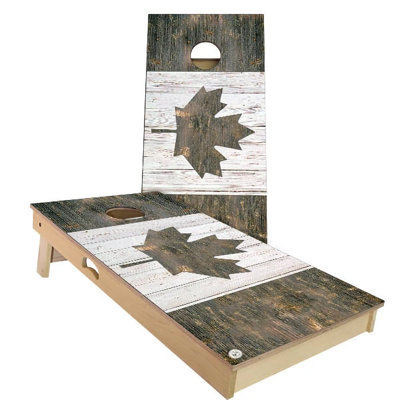 Canada Flag Rustic Cornhole Board Set | Includes (2) Boards, (8) Bags & Optional Accessories