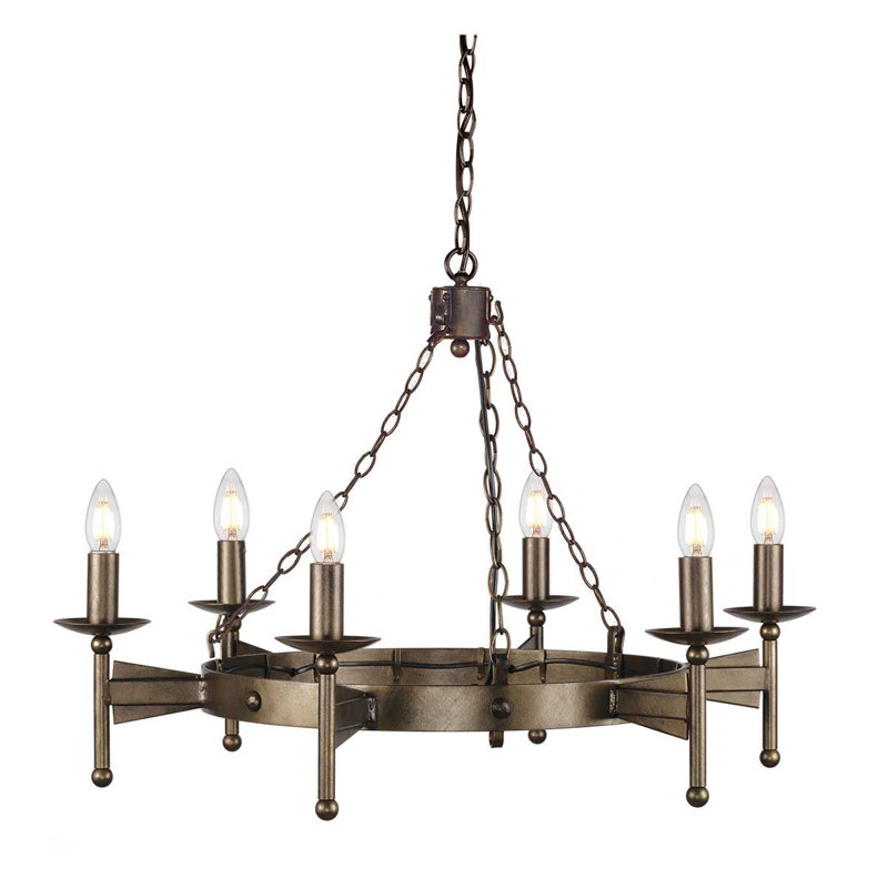 Dabrowski 6 - Light Waggon Wheel Chandelier