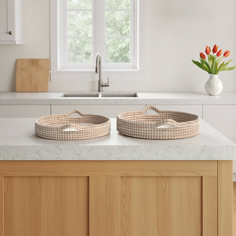 Brookhaven Seagrass Tray - Set of 2