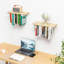Ensemble de 2 bibliothèques flottantes avec supports blancs, bibliothèque invisible en bois, étagères suspendues pour le mur, bibliothèque murale compacte