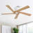 5 Solid Wood Blades Indoor Flush Mount Ceiling Fan With Remote-643255207-638836023-668650131
