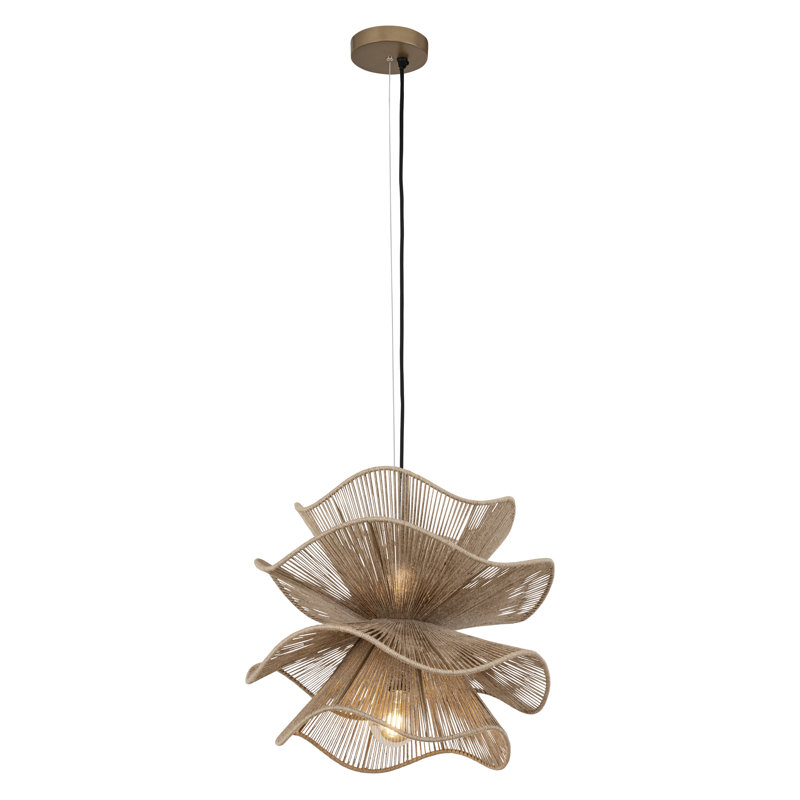 Luminaire suspendu naturel 2 lumières Claybourne