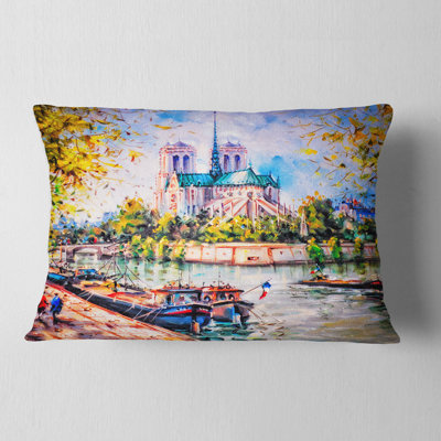 Notre Dame Paris - Landscape Printed Throw Pillow