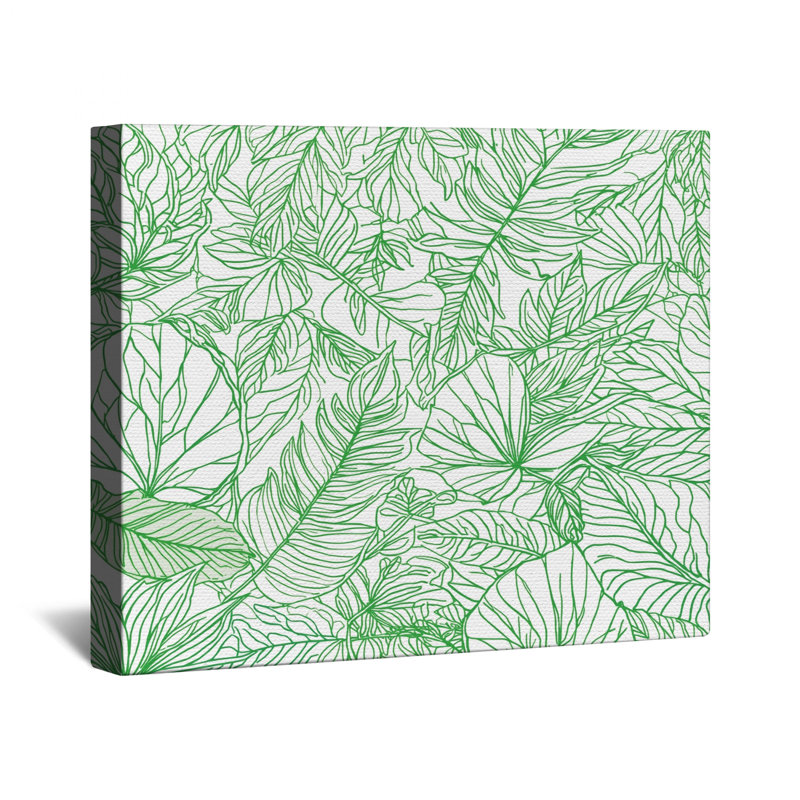 «Green Leaf», reproduction d'art sur toile tendue en plusieurs tailles, 24 po x 36 po