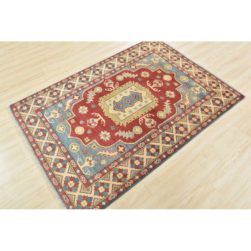 Tapis Kazak Neorah Tribal 4 pi x 5 pi 8 po