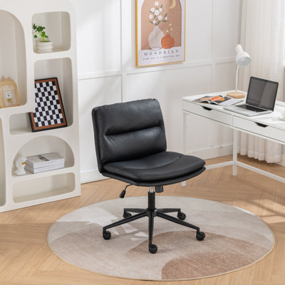 Imani Bizerte Adjustable Swivel Criss-Cross Chair, Wide Seat/ Office Chair /Vanity Chair by Ebern Designs
