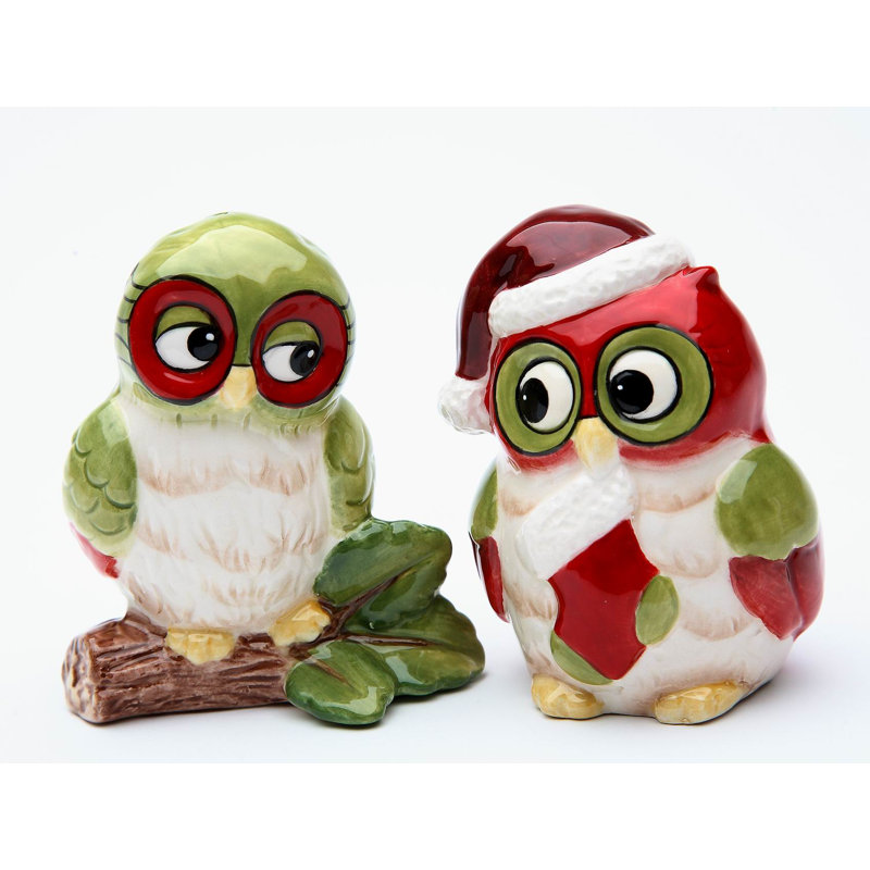 Cosmos Gifts Christmas Owl Salt and Pepper Shaker Set
