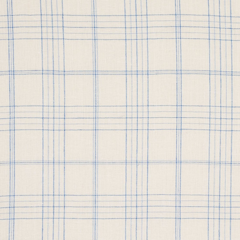 Tissu en lin à carreaux Nils, Bleu