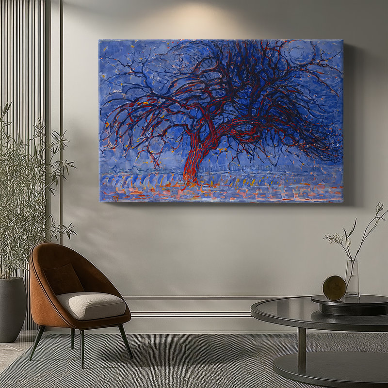 Avond (soirée): L'arbre rouge - Piet Mondrian - Toile tendue avec châssis - 1908 - 1910, 32 x 48