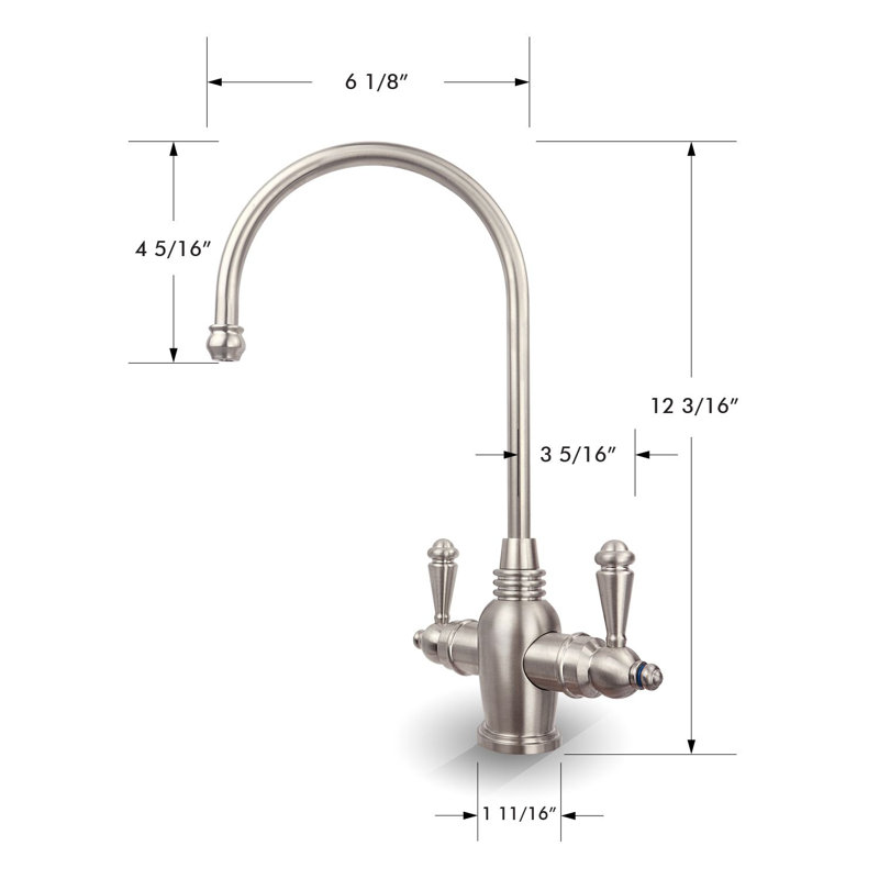 Distributeur d'eau chaude et froide, Nickel brossé