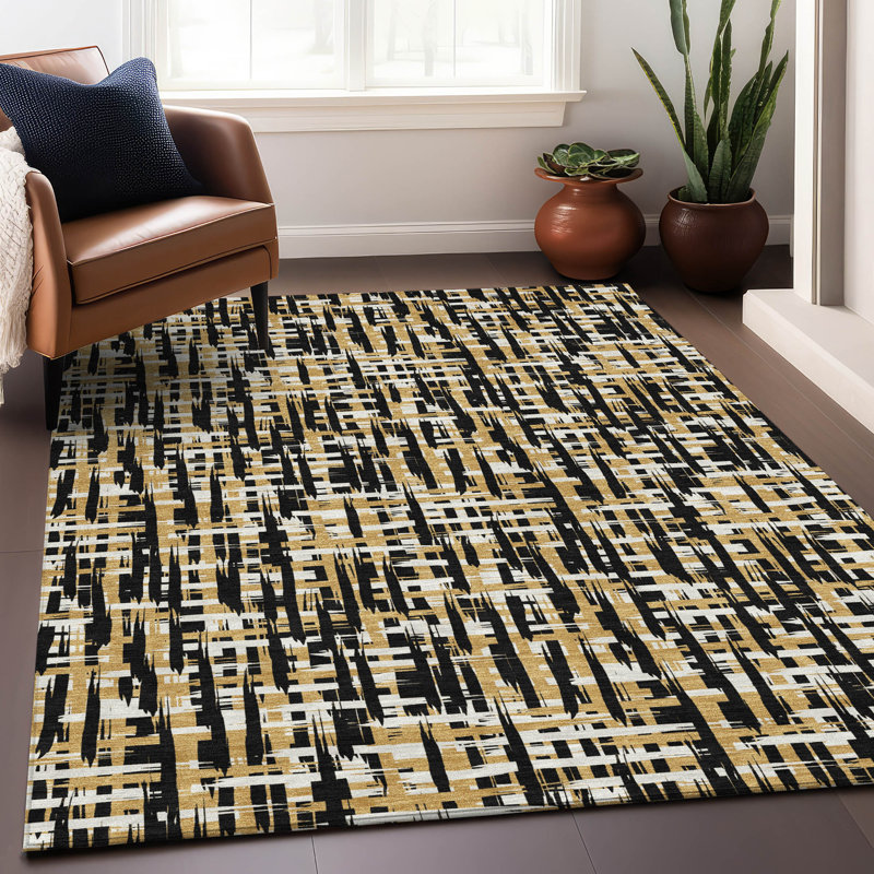 Tapis noir intérieur / extérieur Zarifa , 8' x 10'