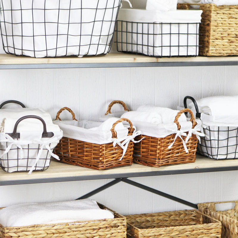 Gracie Oaks Wicker Decorative Basket, Brown