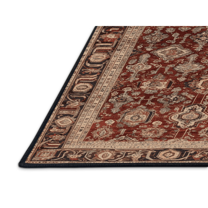 Tapis brun lavable à la machine, Rond 4 pi x 4 pi