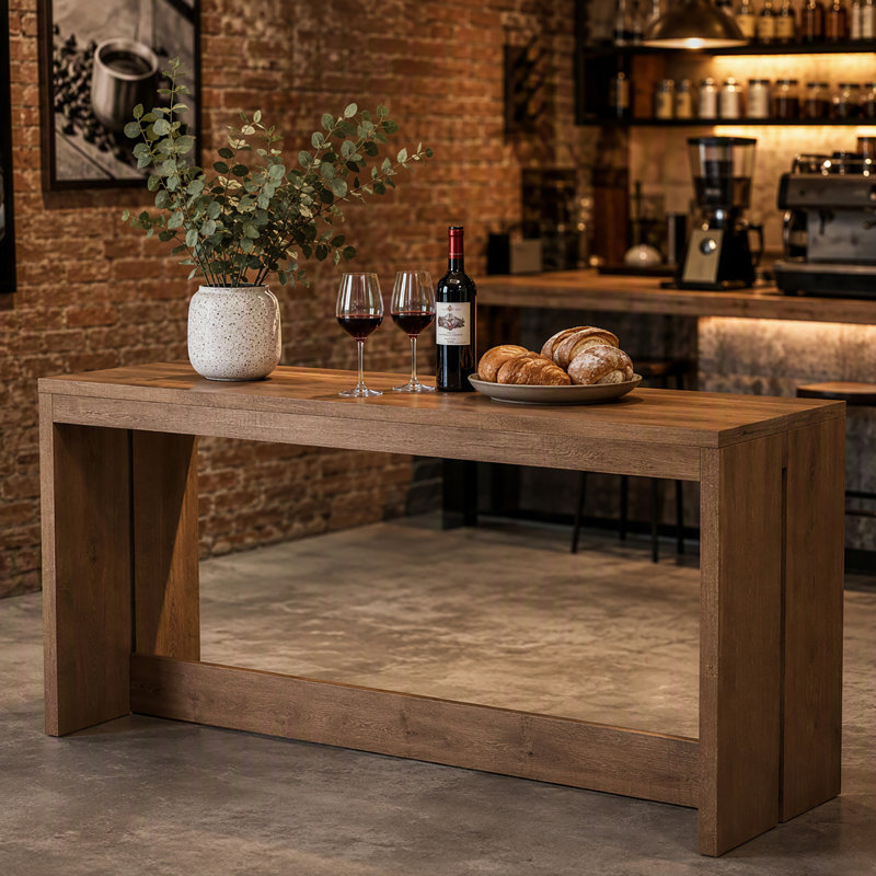 Table de bar de 174 cm de long, table de salle à manger haute.