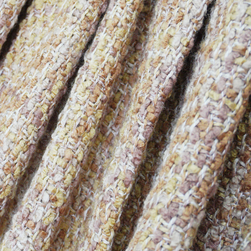 Naga Knitted Throw Blanket, Jojoba Yellow, 60" W x 80" L