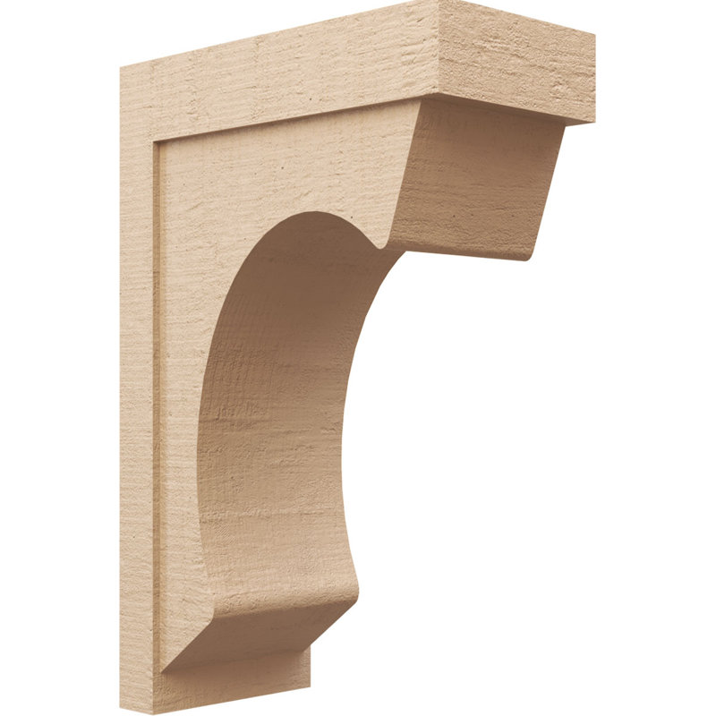 12"W x 24"D x 36"H Classic Emerson Rough Cedar Woodgrain TimberThane Corbel, Primed Tan, 36" H x 12" W x 24" D