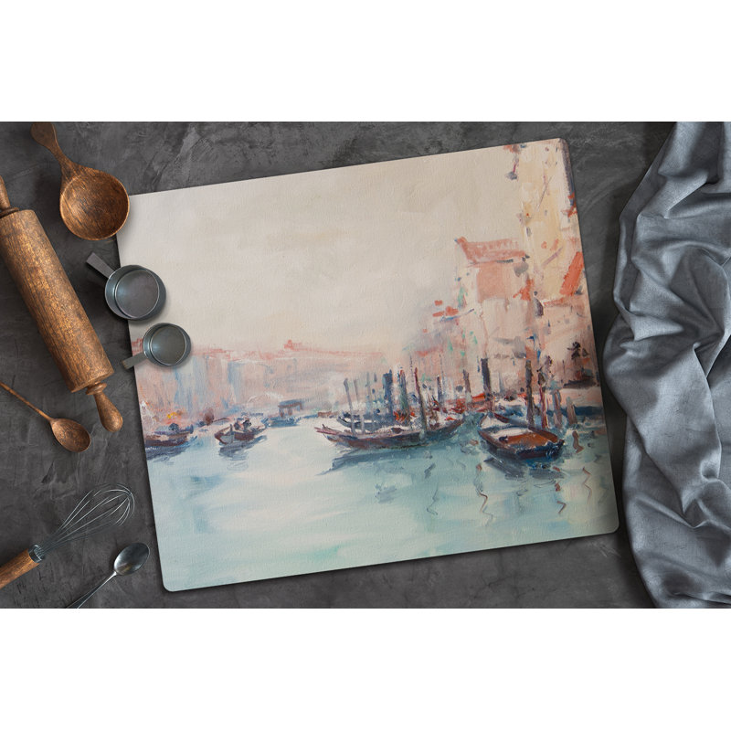 Cranleigh Marina City River Boats Sea Chopping Board, 40cm L x 52cm W