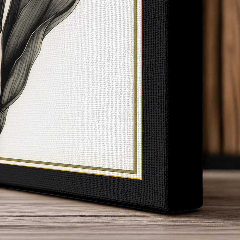 Study Botanical - Wrapped Canvas, 30x20 - 76.2 x 50.8 cm, Black Border