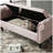 Aijia 63" Velvet Multifunctional Storage Bench Rectangular Sofa Stool Buttons Tufted Nailhead Trimmed Ottoman Solid Wood Legs with 1 Pillow-997847962