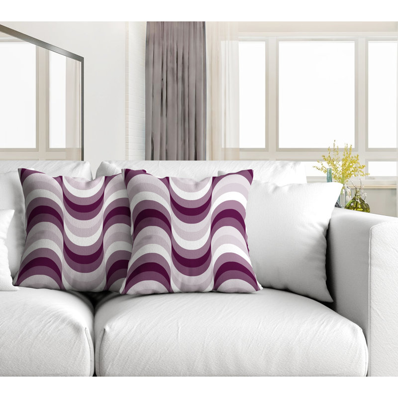 Coussin décoratif carré intérieur / extérieur Slivno, L 15 po x H 15 po, Mauve