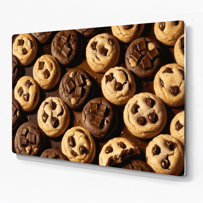 Desserts Chocolate chip cookies Brown Metal Wall Art
