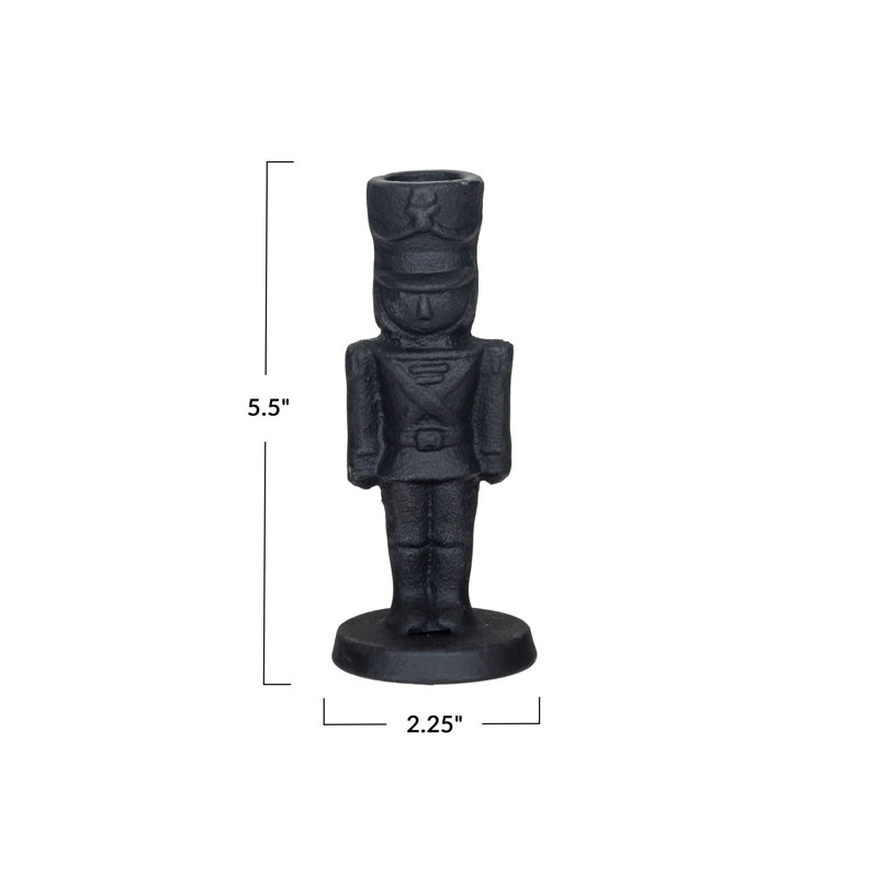 Bougeoir en métal, H 5,5 po x l 2,25 po x P 2,25 po