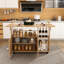Table pliante multifonctionnelle avec tablettes et roulettes de rangement, table de salle à manger pliable de 47 pouces pour les petits espaces, bureau compact pour la cuisine, dortoir, bureau