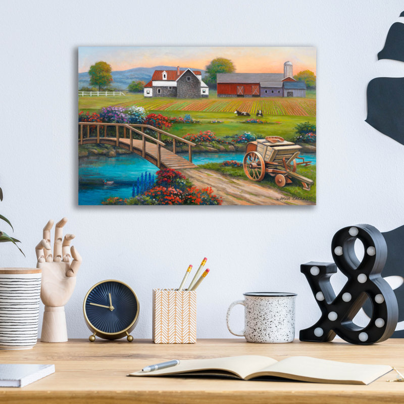 «Sweet Serenity Farm» par John Zaccheo, art mural en verre acrylique, H 12 po x l 16 po x P 0,13 po