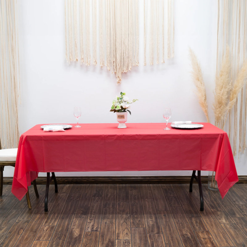 Rouleaux de nappe en plastique jetables, ROUGE