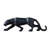 Geometric Panther Sculpture – Black Resin