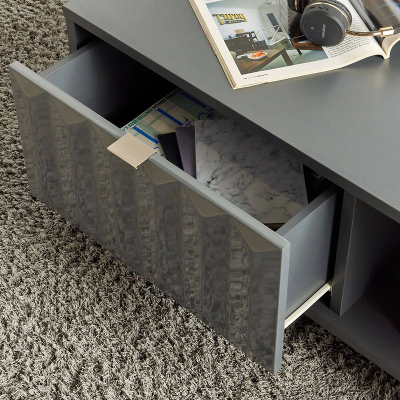 Armir Four Leg Coffee Table with Storage, Grey