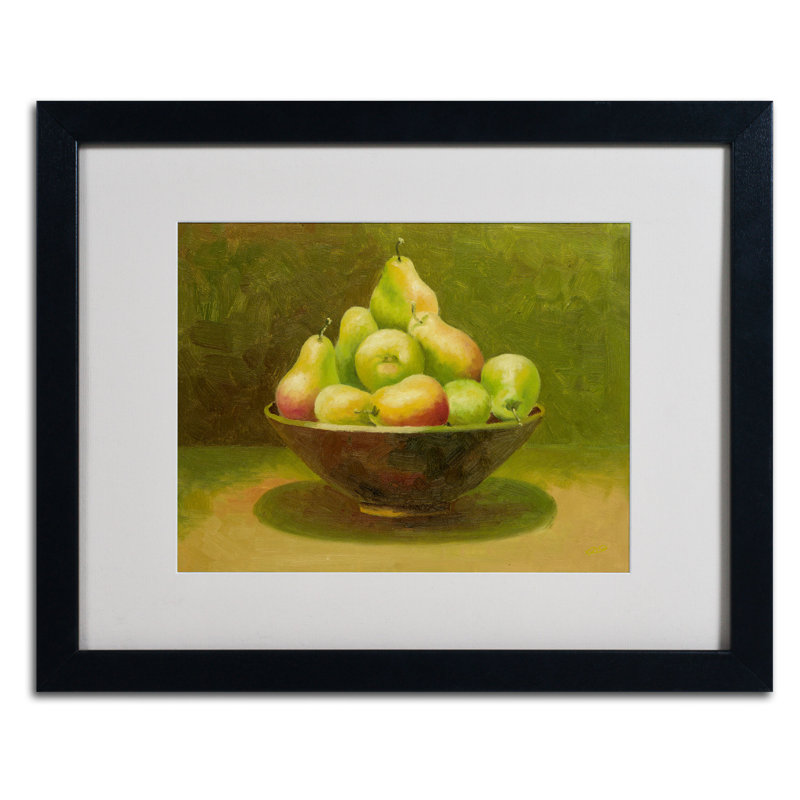 «Still Life with Pears», reproduction sur toile encadrée, H 16 po x l 20 po x P 0,5 po, Brun