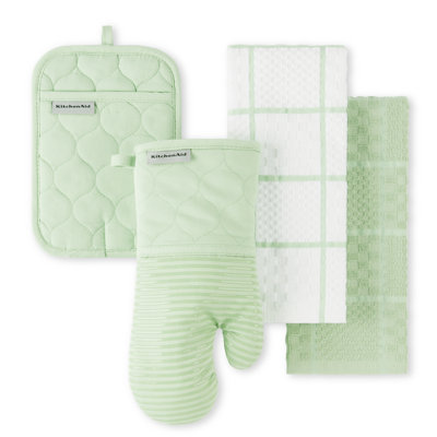 KitchenAid Quilted Kitchen Towel, Oven Mitt & Potholder Set 4-Pack