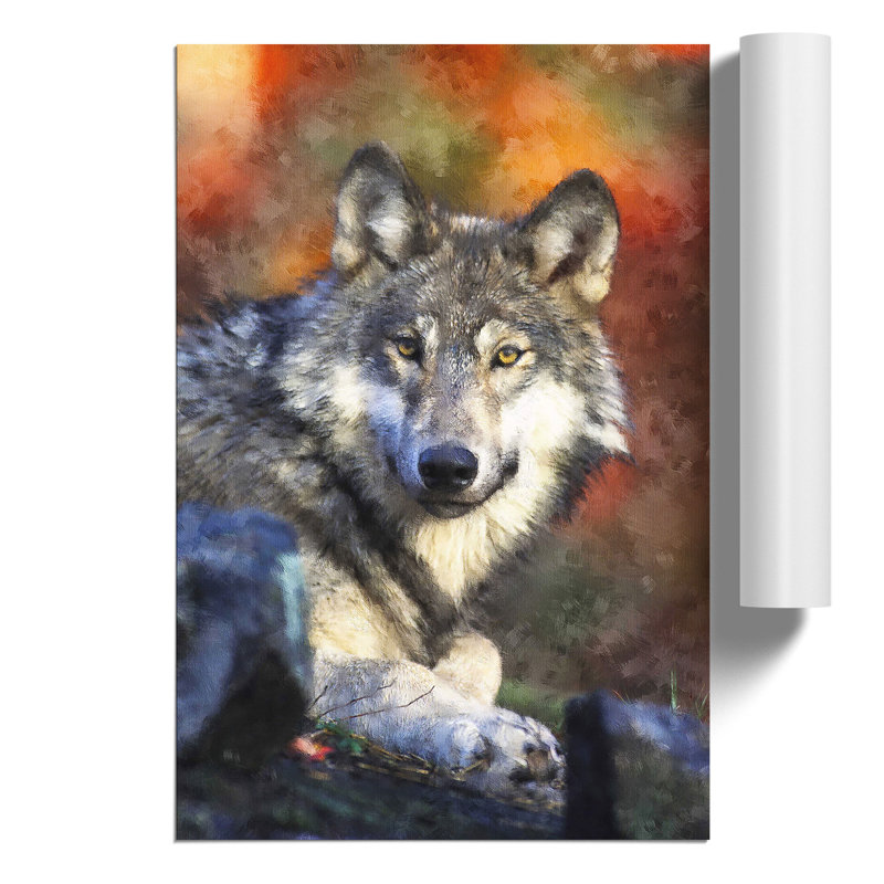 Wolf Painting - Frameless Print, 59cm H x 42cm W x 0.1cm D