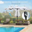 Parasol de patio double de 9,5 pi - Extérieur intrigant avec bouton-poussoir inclinable, manivelle, 3 bouches d'aération et 12 baleines pour terrasse de jardin