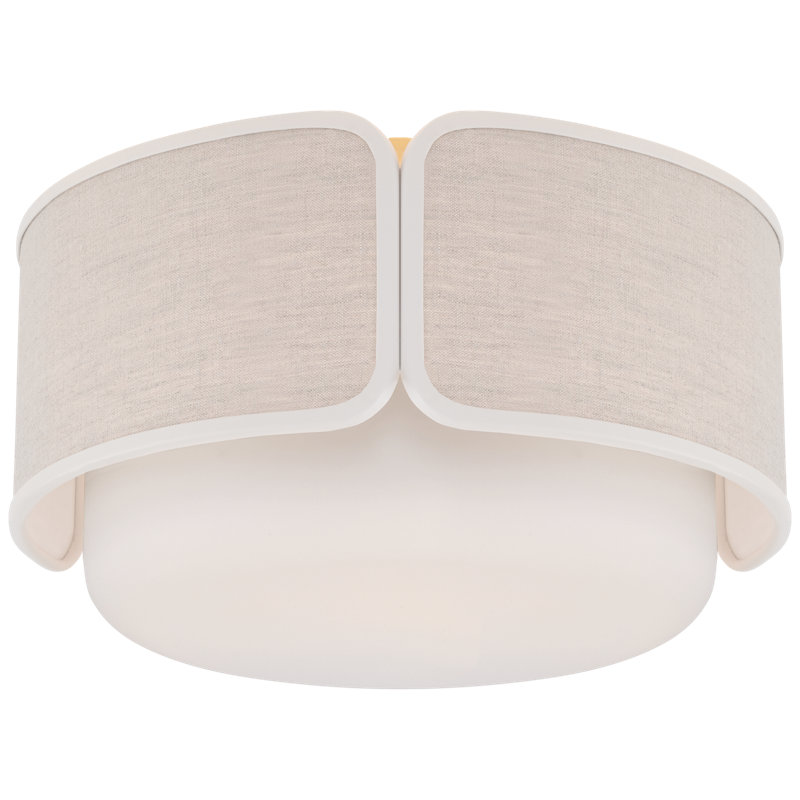Eyre 1 - Light Flush Mount, Soft Brass, Cream, 7.75" H x 13" W x 13" D