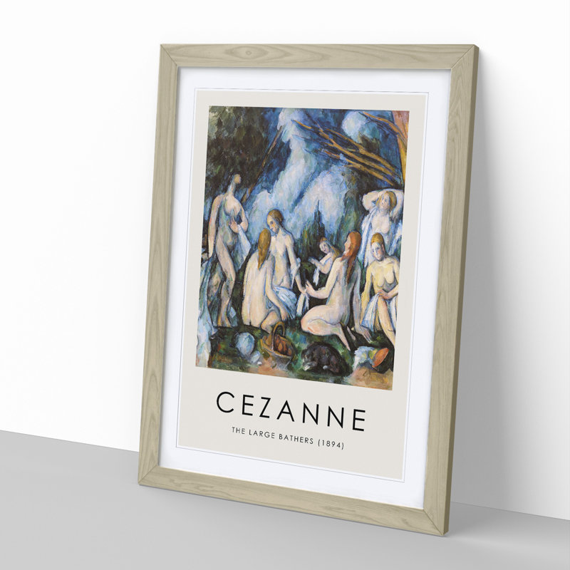 Bathers Vol.7 by Paul Cezanne - Picture Frame Graphic Art, 36cm H x 27cm W x 2cm D, Oak Framed