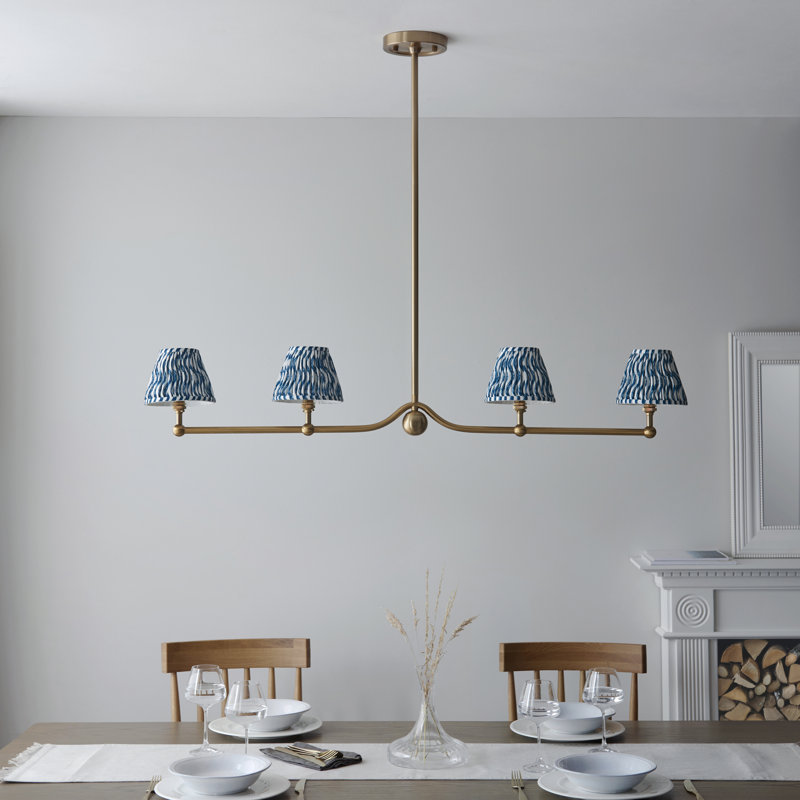 Santiago 4 - Light Shaded Chandelier, Blue