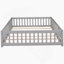 Grand lit plateforme avec barrière de sécurité et porte, gris-418935410-418935418
