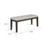 Wogy Dining Bench, Off White Fabric, Brown Wood Legs, 46 Inch