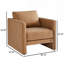 Fauteuil en similicuir brun-1453923546