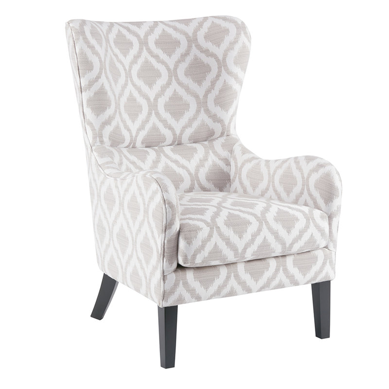 Fauteuil à oreilles Swoop - Dossier, accoudoirs ronds, pieds en bois massif, coussin de siège amovible, abattant à oreilles en mousse haute: dossier, accoudoir, espace